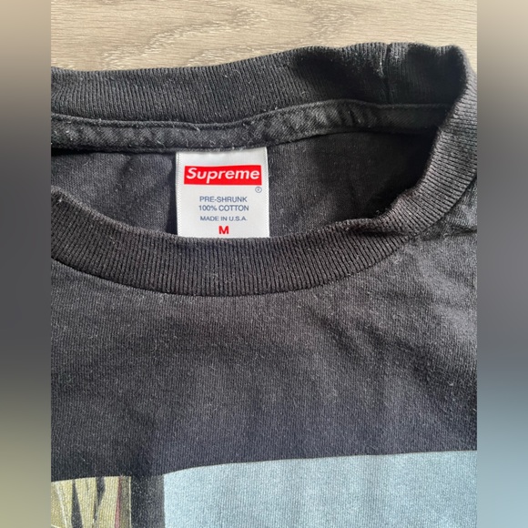 Supreme Banner Tee Men’s Black Tshirt Size Medium - Picture 6 of 9